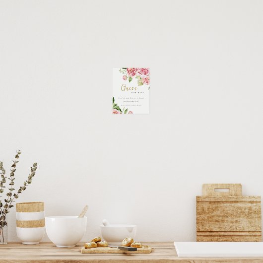 Weiche Blütenpeere schätzen, wie viele Küsse Poster (Küche)