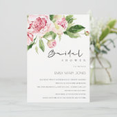 Weiche Blütenpeere Wasserfarbe Brautparty Einladung (Stehend Vorderseite)