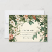 Weiche Blütenpracht Jugendstil Hochzeit Dankeskarte (Vorderseite)