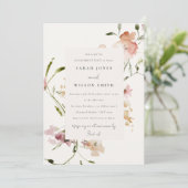 Weiche Blütenweide Wasserfarben Verlobung Einladung (Stehend Vorderseite)