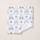 Weiche Boho-Handtücher Pastell-Regenbogen Kinder-G Badhandtuch Set (Waschlappen)