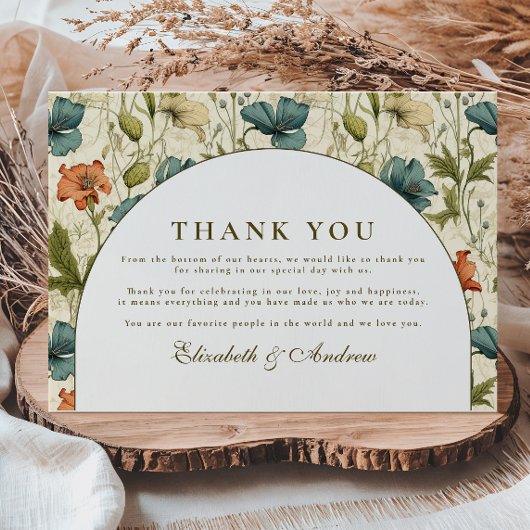 Weiche Botanische Bogen-Gartenhochzeit Dankeskarte