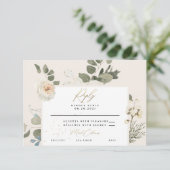 Weiche botanische Foliage RSVP Karte (Stehend Vorderseite)