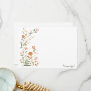 Weiche botanische personalisierte Namenspapeterie Dankeskarte