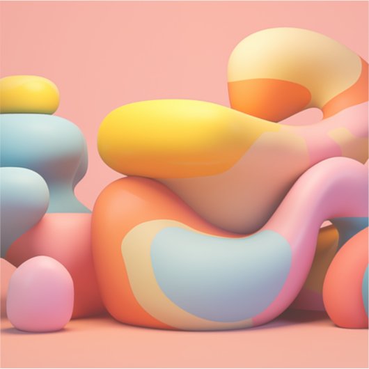 Weiche, bunte, abgerundete Formen Aufkleber (Vorderseite)