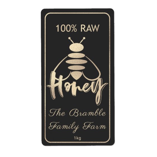 Weiche Champagner Gold 100% Rohhoney Bee Label (Vorne)