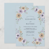 Weiche Champagner-Lila-Hochzeit Einladung (Vorne/Hinten)
