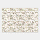 Weiche Creme Englisches Dorf Hochzeit Aquarell Geschenkpapier Set (Vorderseite 3)