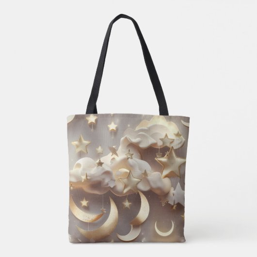 Weiche Creme-Himmelsmondphasen Tasche (Rückseite)