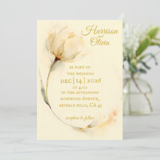 Weiche Creme-Wasserfarbe Tulpe Minimalistische Hoc Einladung