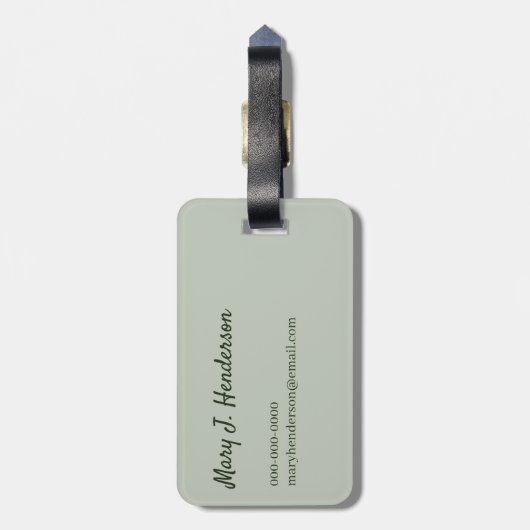 Weiche Creme Weiße Pastel Hydrangea Floral Monogra Gepäckanhänger (Rückseite vertikal)