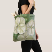 Weiche Creme Weiße Pastel Hydrangea Floral Monogra Tasche (Von Nahem)