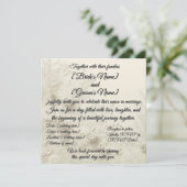 Weiche cremige Spitzen-Design & Flora Einladung zu (Stehend Vorderseite)