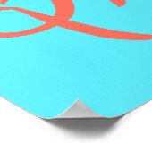 Weiche Cyan und Bittersweet Hallo Poster (Ecke)