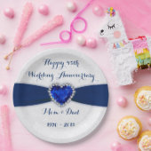 Weiche Damask 45. Hochzeitsstiftplatte Pappteller (Party)