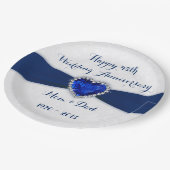 Weiche Damask 45. Hochzeitsstiftplatte Pappteller (Schrägansicht)