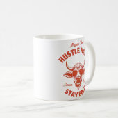 Weiche dem harten Arbeiten Cow  Kaffeetasse (VorderseiteRechts)