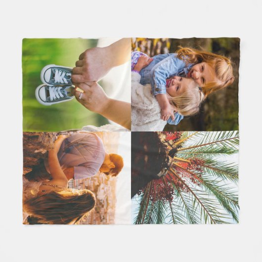 Weiche Druckvorlage für 4 Foto an der schwarzen Ka Fleecedecke (Vorderseite (Horizontal))