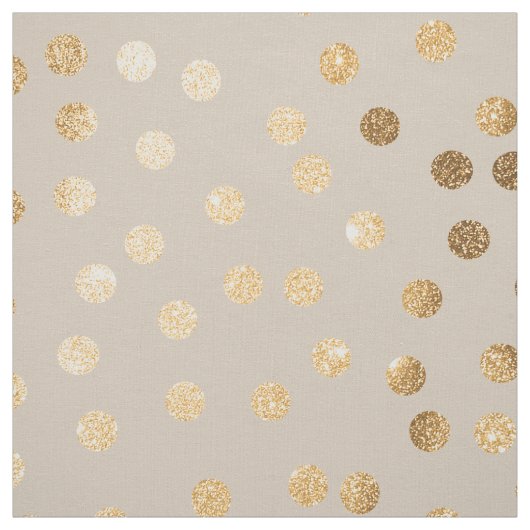 Weiche Ecru und GoldGlitzer-Stadt-Punkte Stoff (Muster)