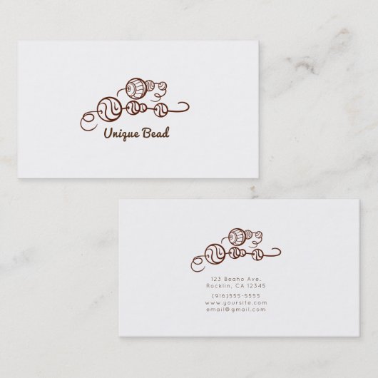 Weiche, einzigartige Perlen auf einem String Bead Visitenkarte (Vorne/Hinten)