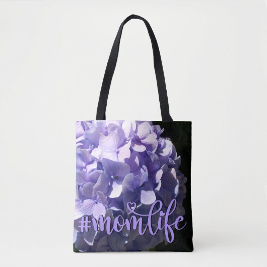 Weiche, elegante Purpurblumen lila Hydrangeas Tasche (Vorderseite)