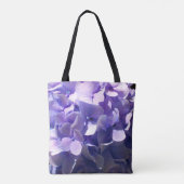 Weiche, elegante Purpurblumen lila Hydrangeas Tasche (Rückseite)