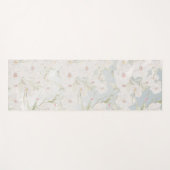 Weiche, elegante, weiße Blumenmuster Yogamatte (Vorderseite (Horizontal))