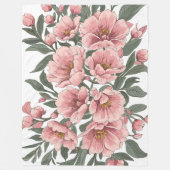 Weiche Eleganz: Weich rosa Blumenstrauß Fleecedecke (Vorderseite)