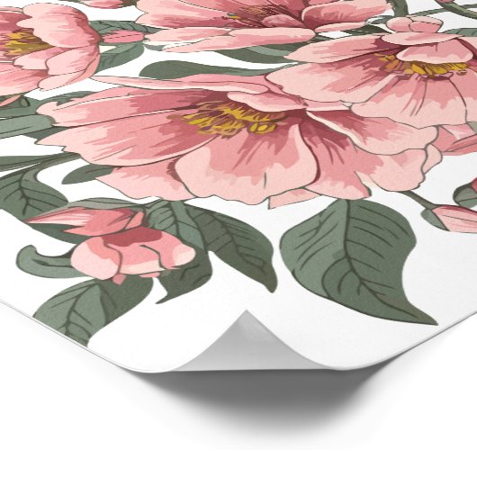 Weiche Eleganz: Weich rosa Blumenstrauß Poster (Ecke)