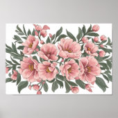 Weiche Eleganz: Weich rosa Blumenstrauß Poster (Vorne)