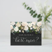 Weiche Elfenbein-Blume Rustikal werden Sie mein Tr Einladungspostkarte (Stehend Vorderseite)