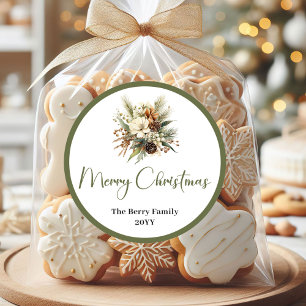 Weiche erdige Weihnachtsaufkleber mit individuelle Runder Aufkleber