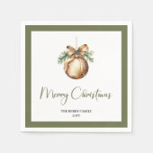 Weiche erdige Weihnachtsbaumkugel personalisierte Serviette (Vorderseite)