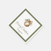 Weiche erdige Weihnachtsbaumkugel personalisierte Serviette (Ecke)