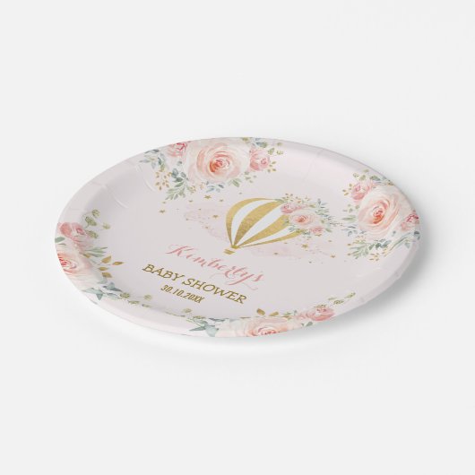 Weiche erröten rosa pappteller (Schrägansicht)