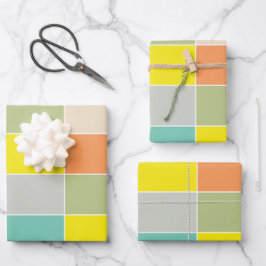Weiche Farb-Schachbrettmuster Geschenkpapier Set