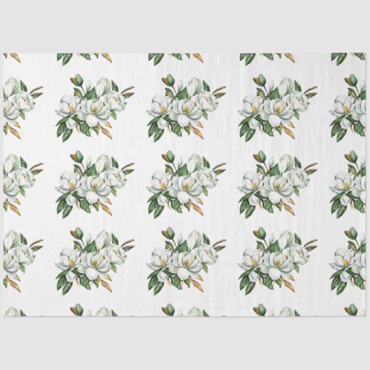 Weiche Farbe Magnolia Muster Blau Seidenpapier (Vorderseite)