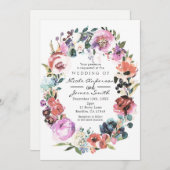 Weiche Farbe Wasserfarben Blumenzauber Einladung (Vorne/Hinten)