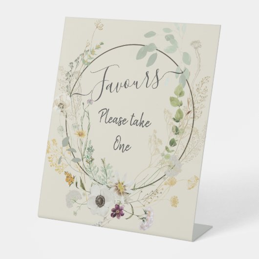 Weiche Farbe Wilde Blumen Sockel Schild (Vorderseite)