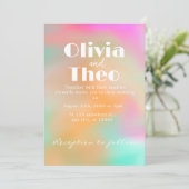 Weiche Farben Gradienten minimalistische Einladung (Stehend Vorderseite)