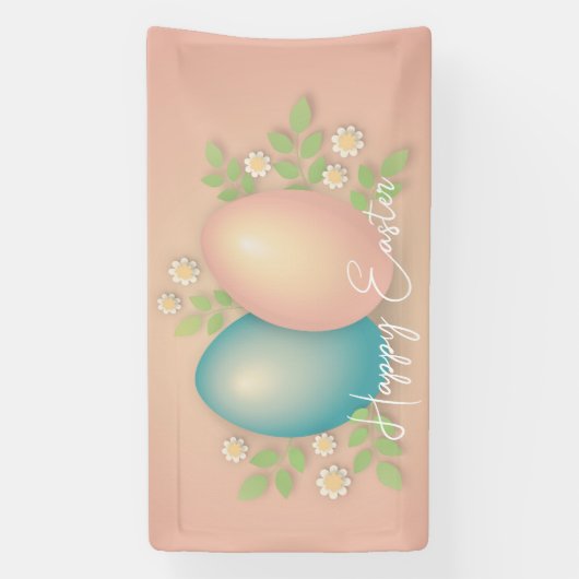 Weiche Farben Osterei und Frühlingsmilch Blume Banner (Vertikal)