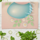 Weiche Farben Osterei und Frühlingsmilch Blume Geschirrtuch (Gefaltet)