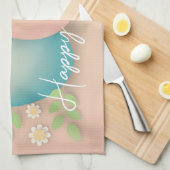 Weiche Farben Osterei und Frühlingsmilch Blume Geschirrtuch (Viertel Falte)