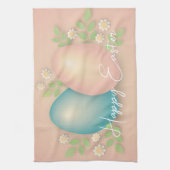 Weiche Farben Osterei und Frühlingsmilch Blume Geschirrtuch (Vertikal)