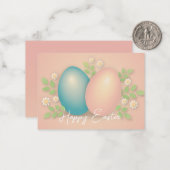 Weiche Farben Osterei und Frühlingsmilch Blume Mitteilungskarte (Vorderseite/Rückseite Beispiel)