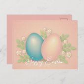 Weiche Farben Osterei und Frühlingsmilch Blume Postkarte (Vorne/Hinten)