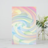 Weiche Farben Pastellfarben Swirl Gelb Rosa Blau A Briefpapier (Stehend Vorderseite)