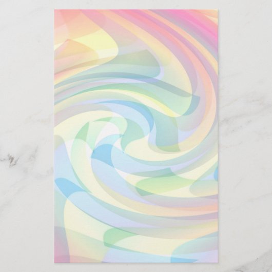 Weiche Farben Pastellfarben Swirl Gelb Rosa Blau A Briefpapier (Vorderseite)