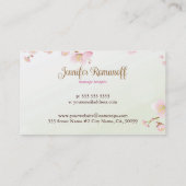 Weiche Farben Rosa Kirschblossom Natürlicher Welln Visitenkarte (Rückseite)