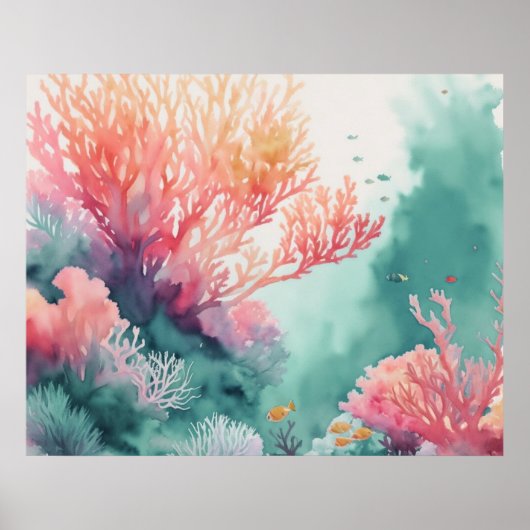 Weiche Farben Unterwasser Korallenriff 5:4 Poster (Vorne)